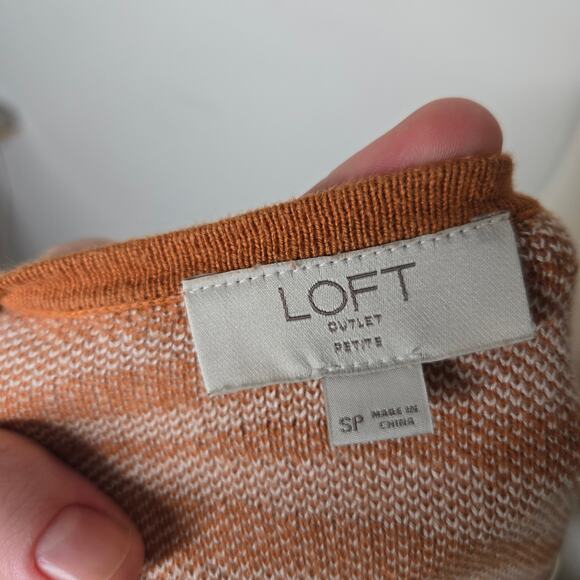 LOFT OUTLET Zebra Print Long Cardigan Orange & White Size SP - Picture 12 of 15